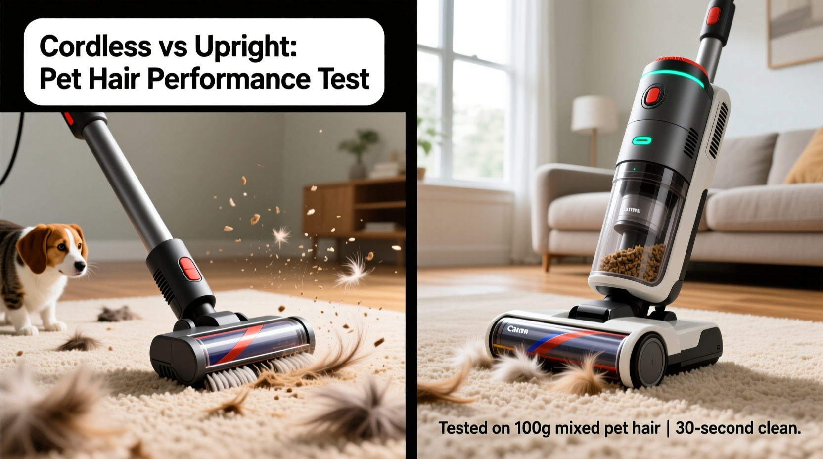 cordless vacuum vs upright cleaner which picks up pet hair more efficiently