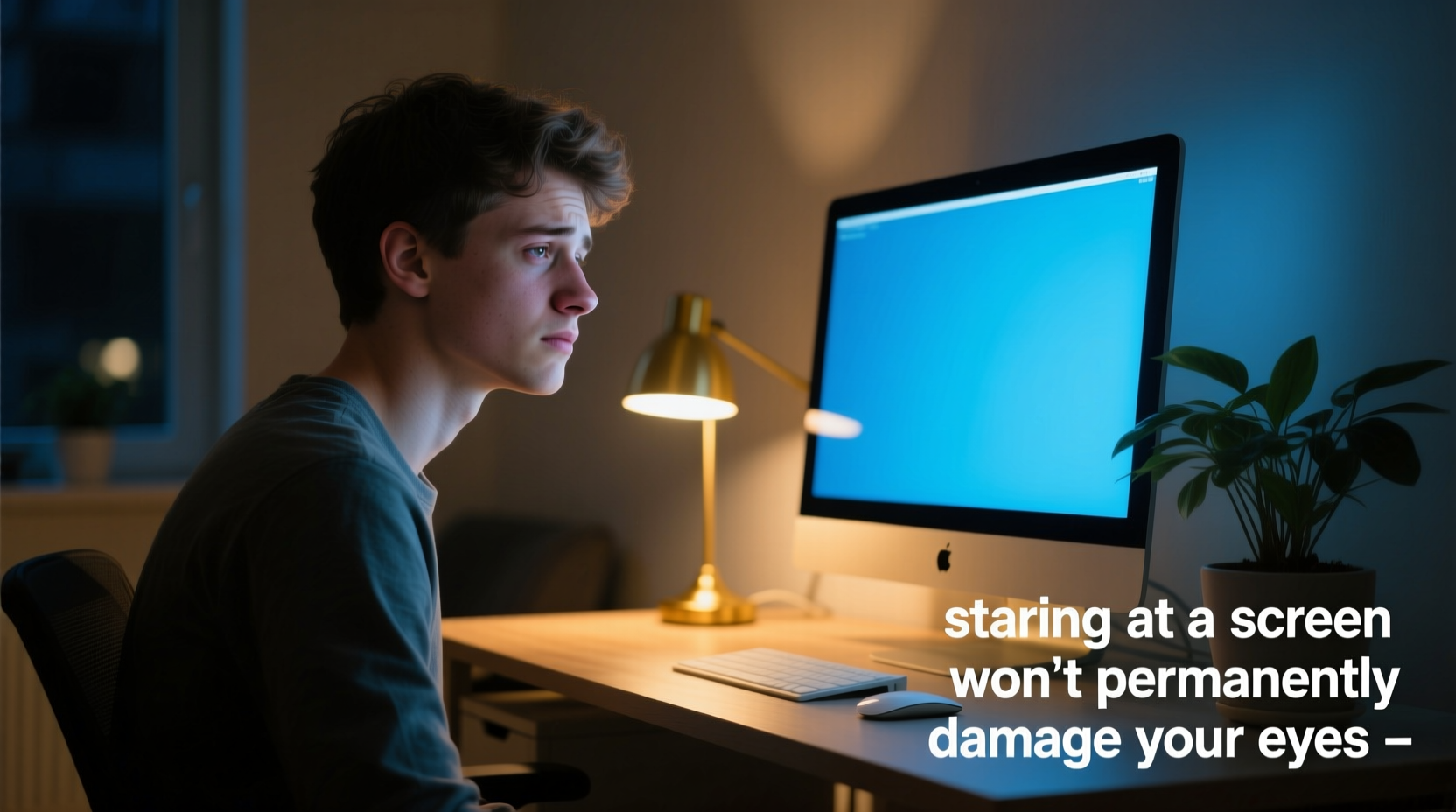 staring at a screen wont permanently damage your eyes