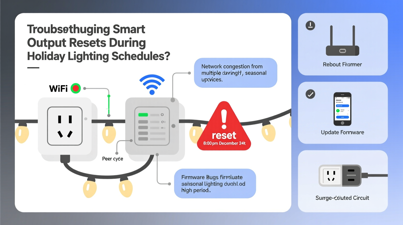why does my smart outlet reset during christmas light schedules