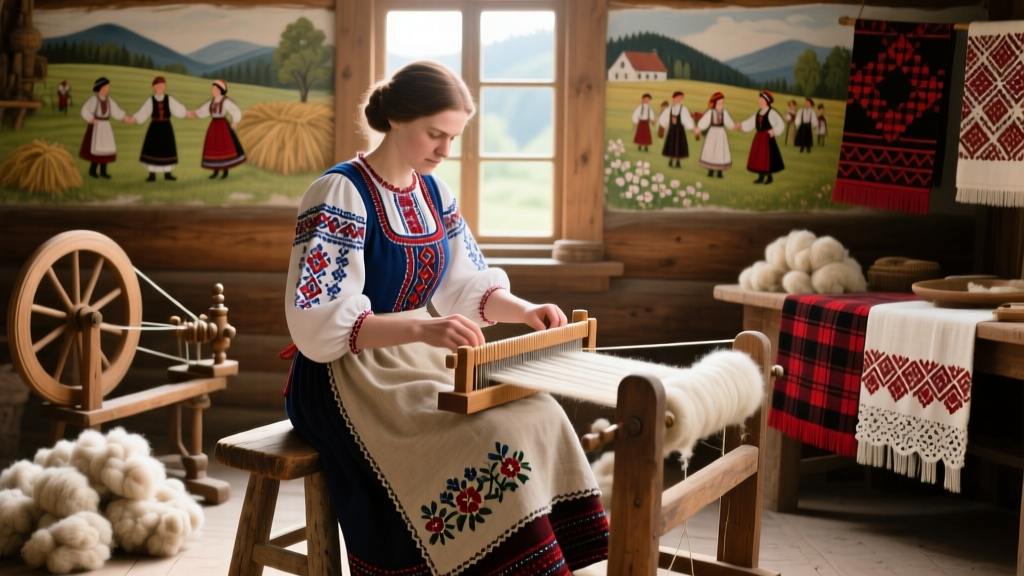 Czech Kroj Wool Carding And Hand Spinning Methods