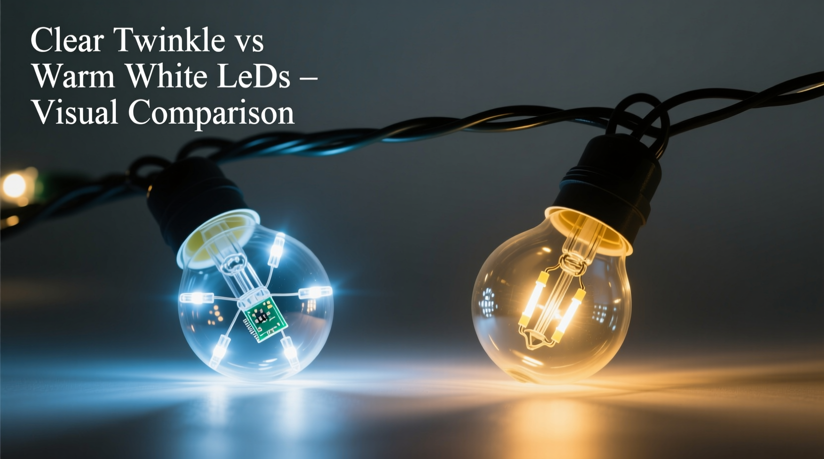 why do clear twinkle lights look different from warm white leds