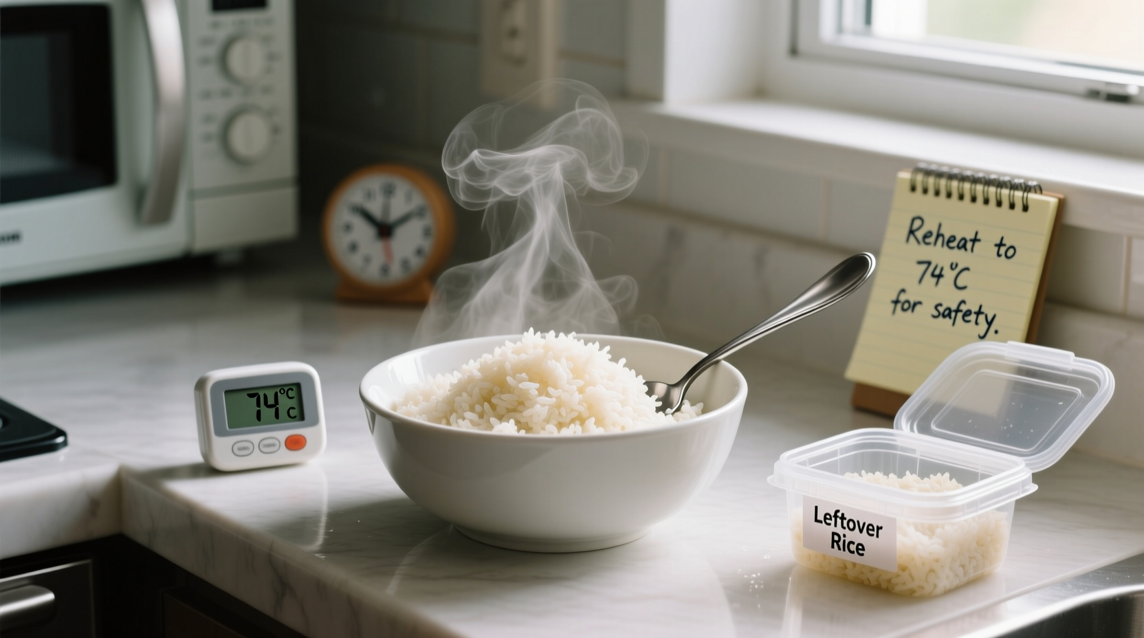 how to reheat rice safely