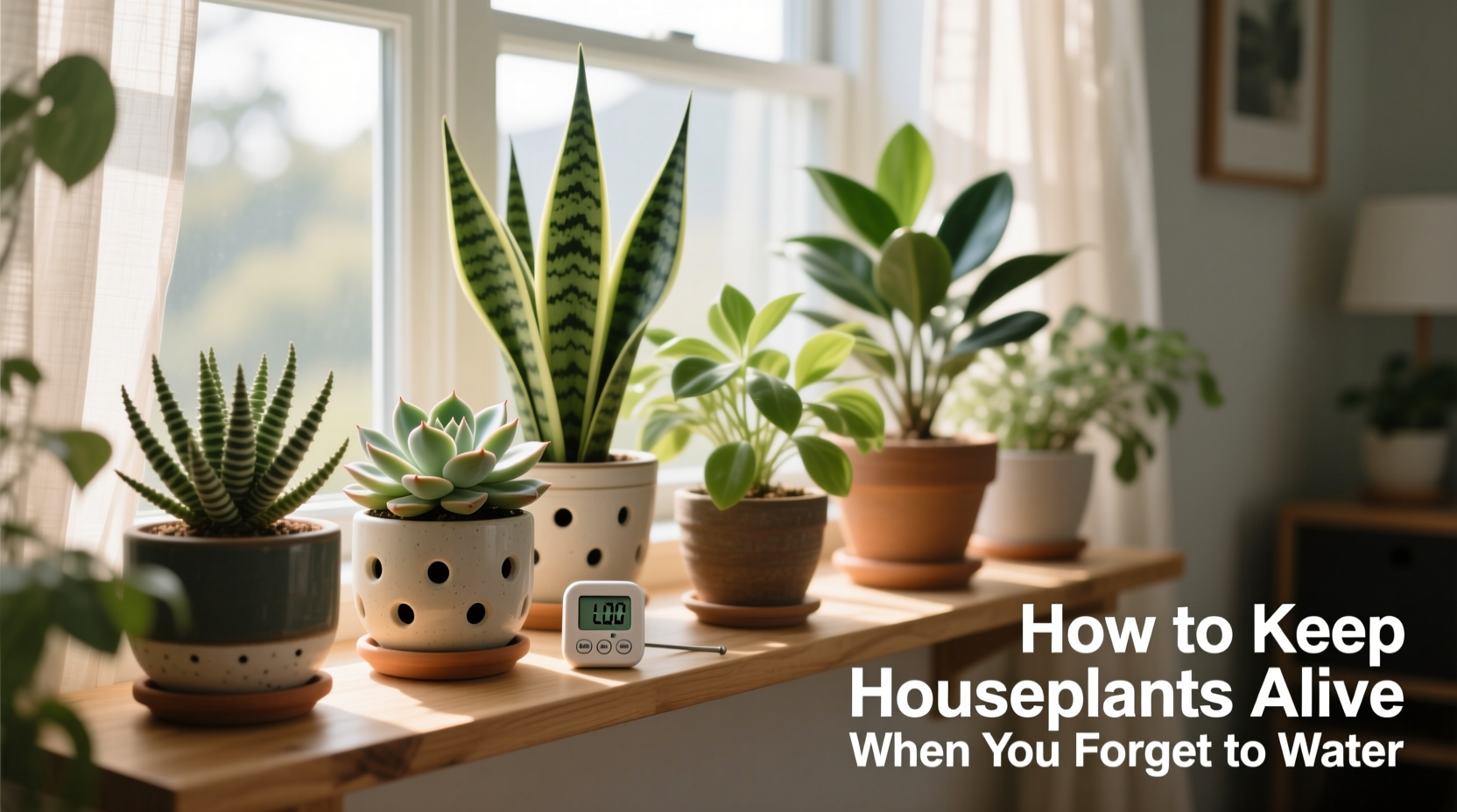 how to keep houseplants alive if you forget to water them for days at a time