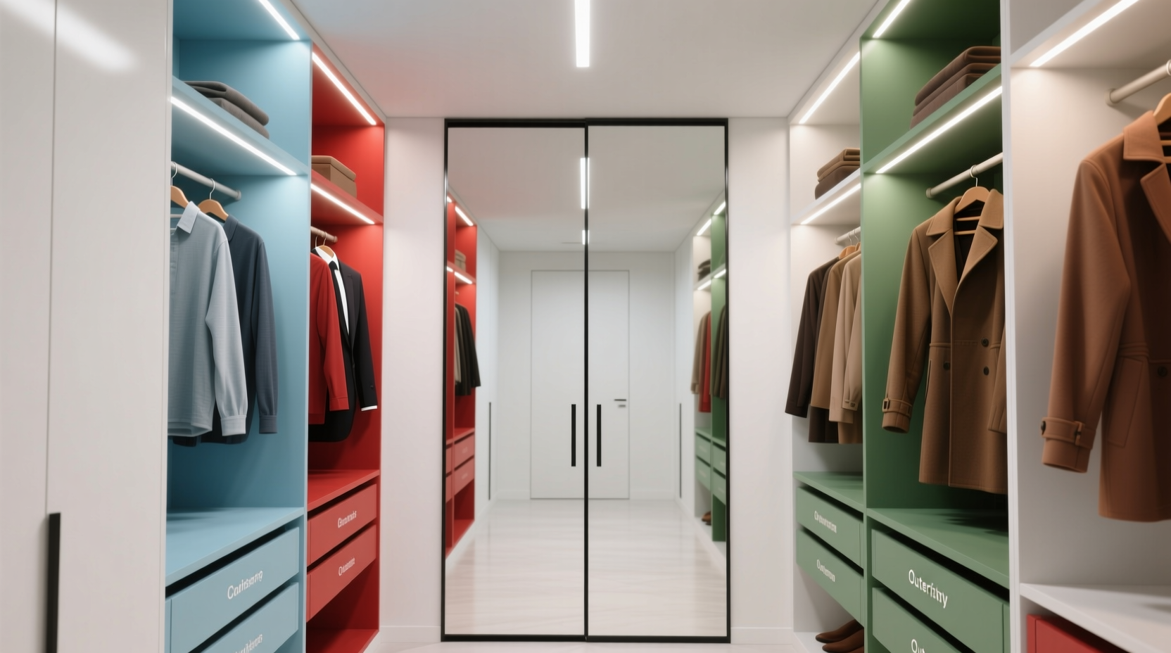 mirrored closet door outfit planning tool or decor distraction