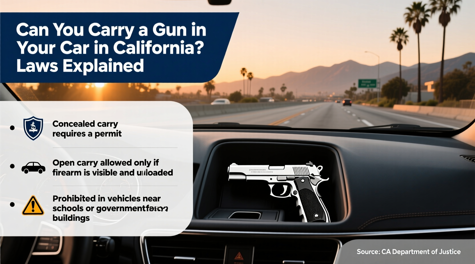 can you carry a gun in the car in california