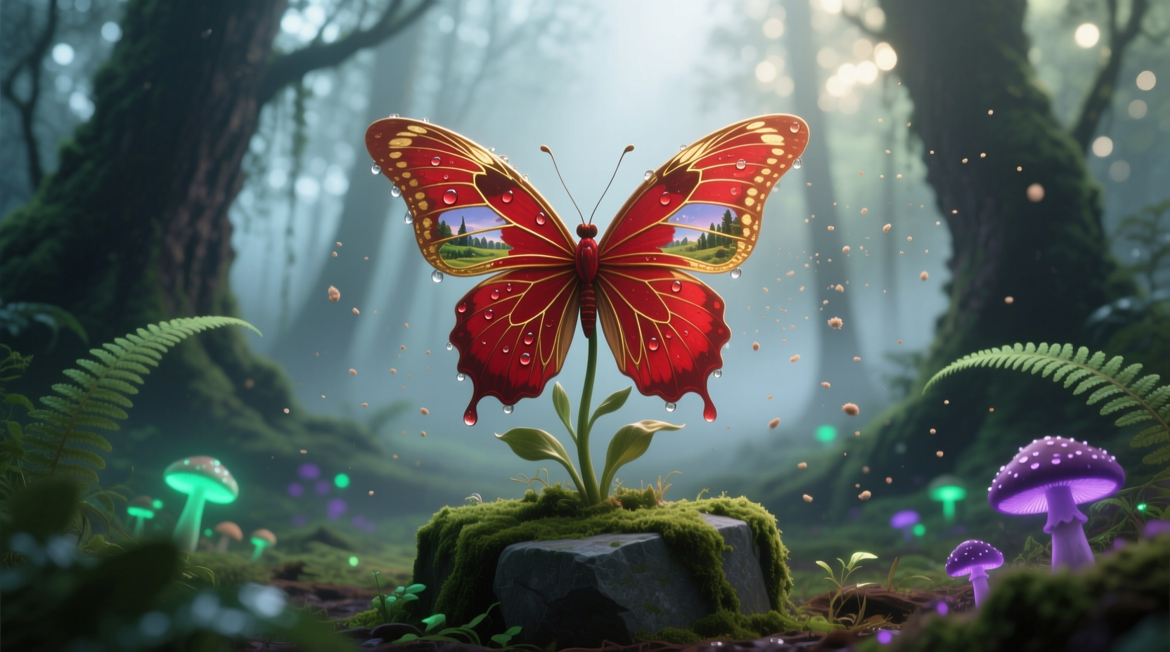 red butterfly flower