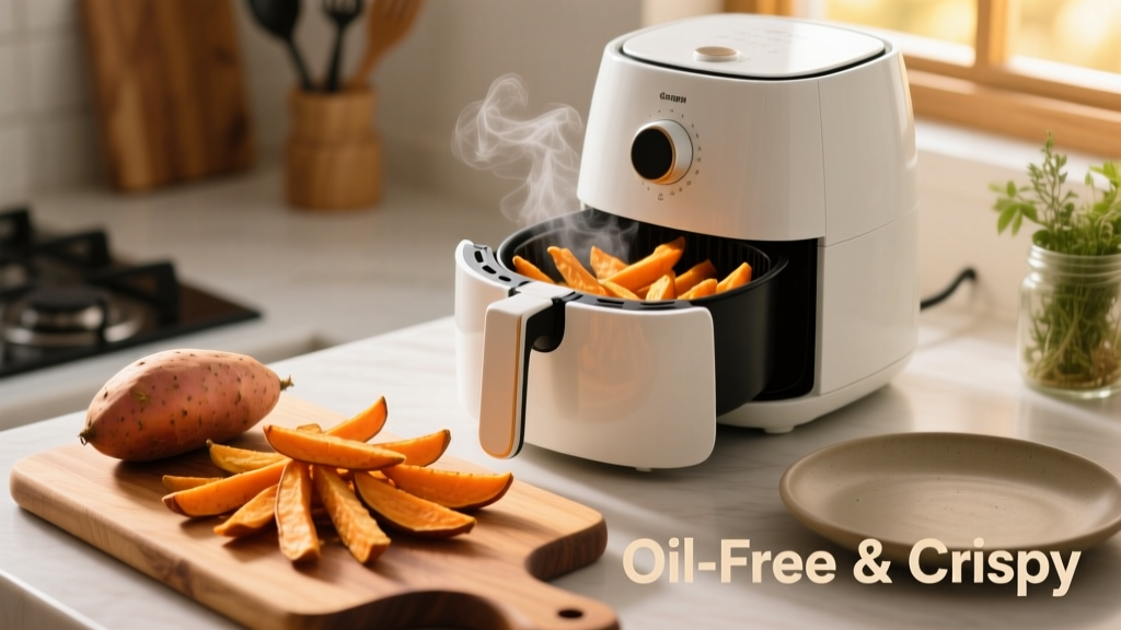 Crispy Oil-Free Sweet Potato Fries in Air Fryer