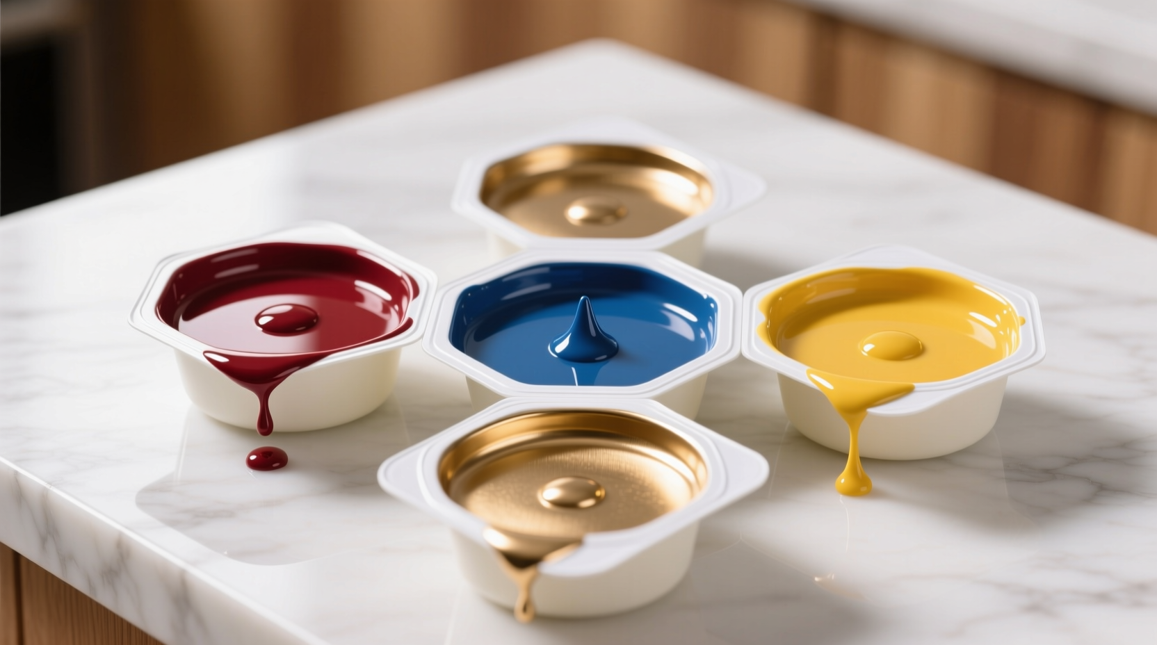 use yogurt lids as paint drip catchers