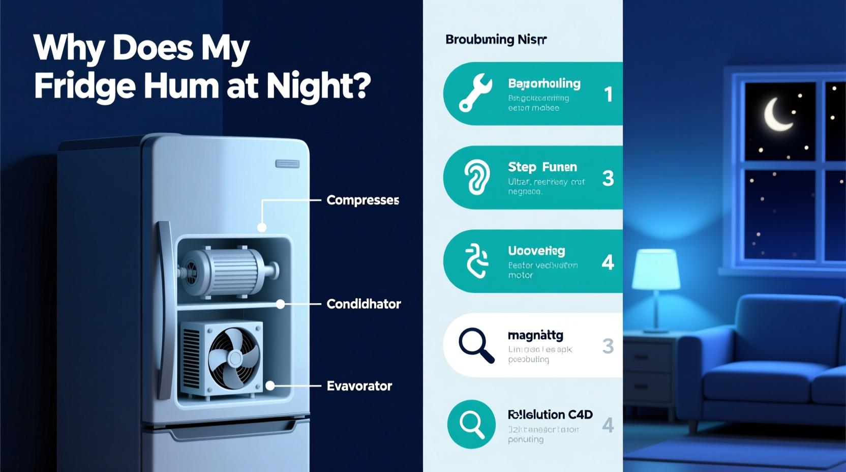 why does my fridge make a humming noise at night troubleshooting tips