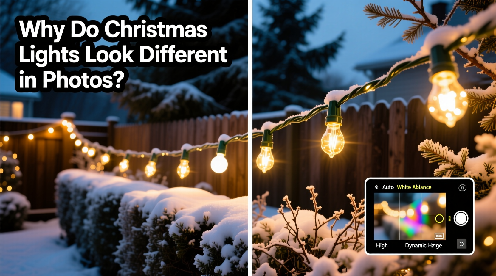 why do christmas lights look different in photos versus real life camera tips