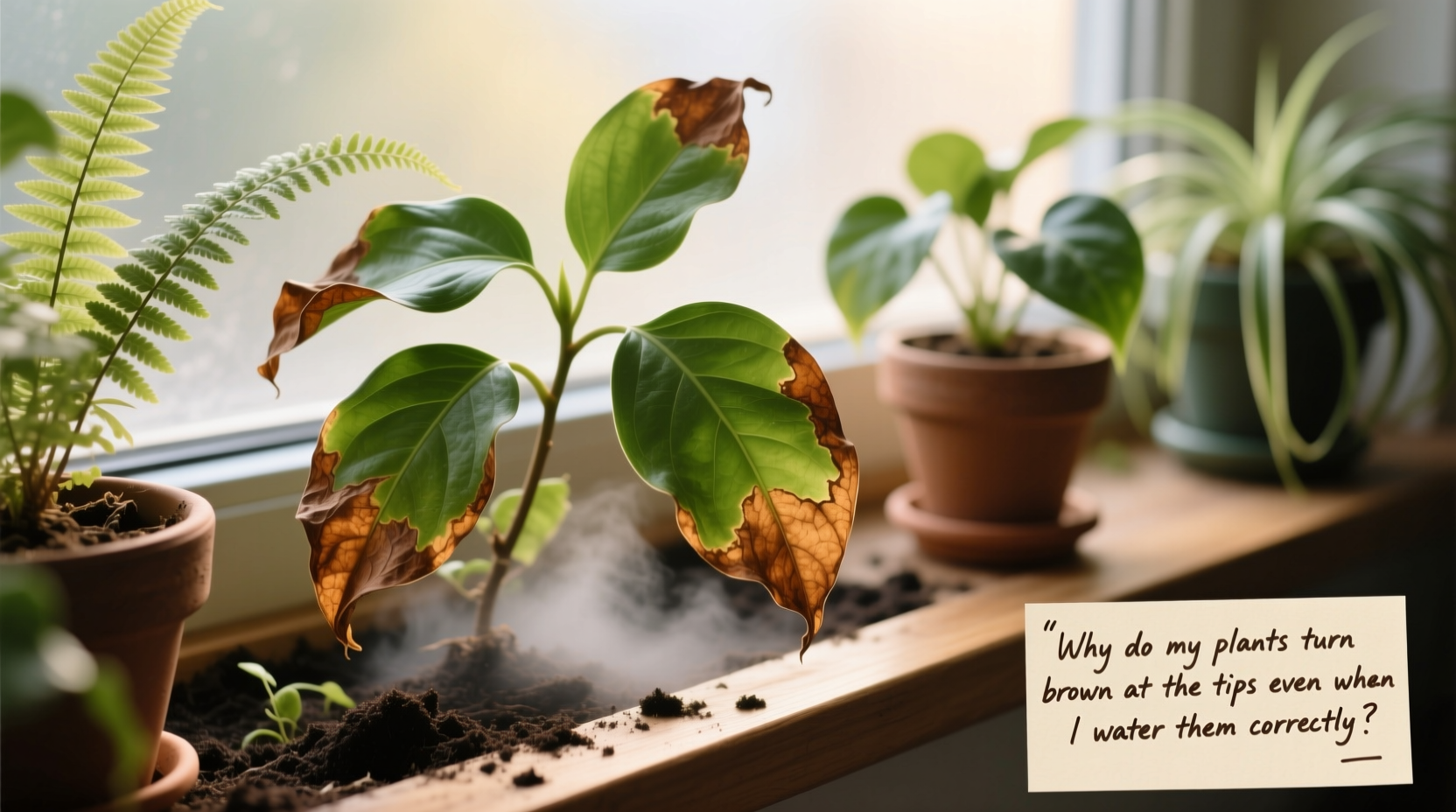 why do my plants turn brown at the tips even when i water them correctly