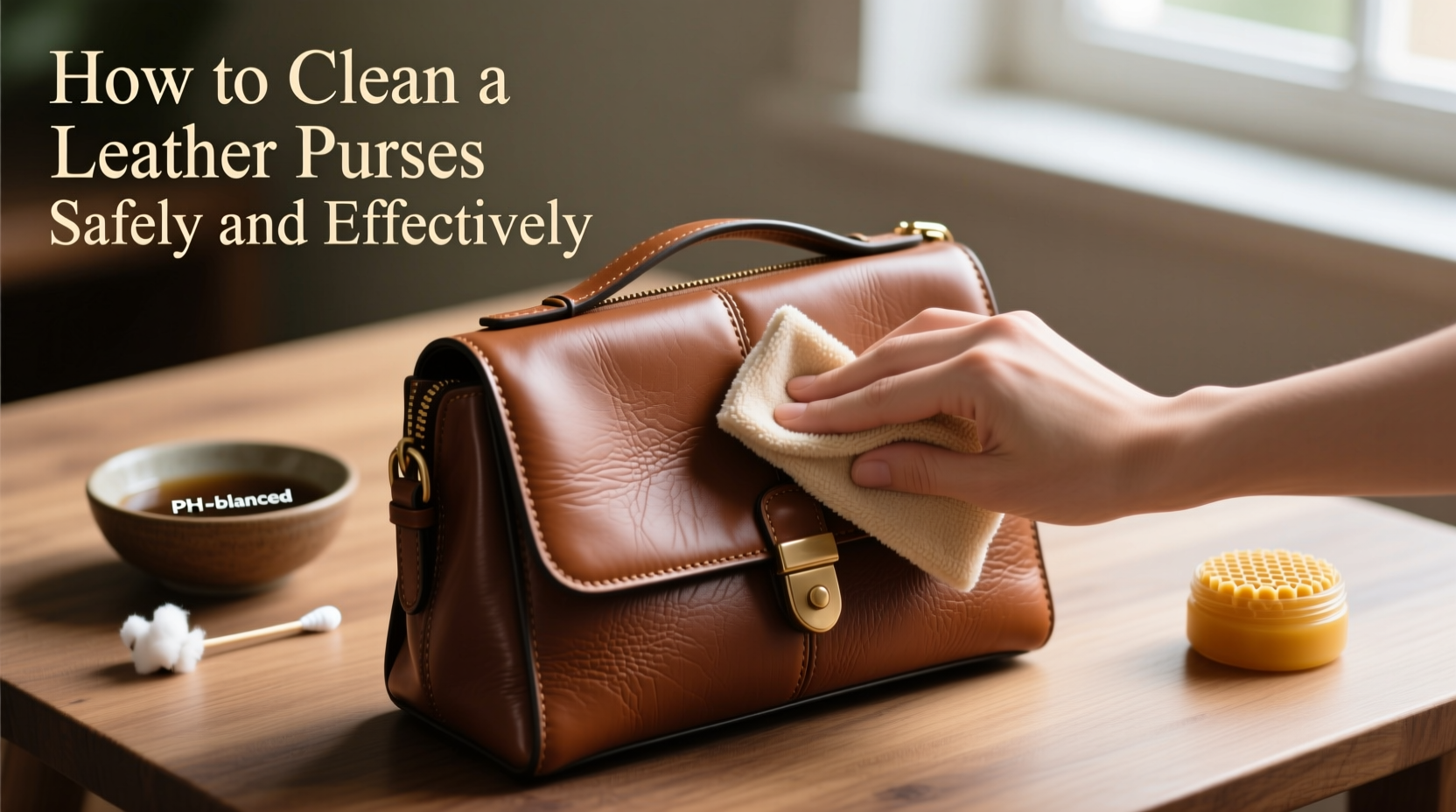 how to clean a leather purse