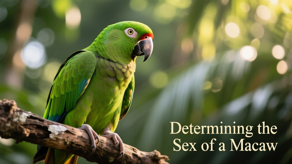 Close-up of a vibrant green-winged macaw perched calmly on a natural branch