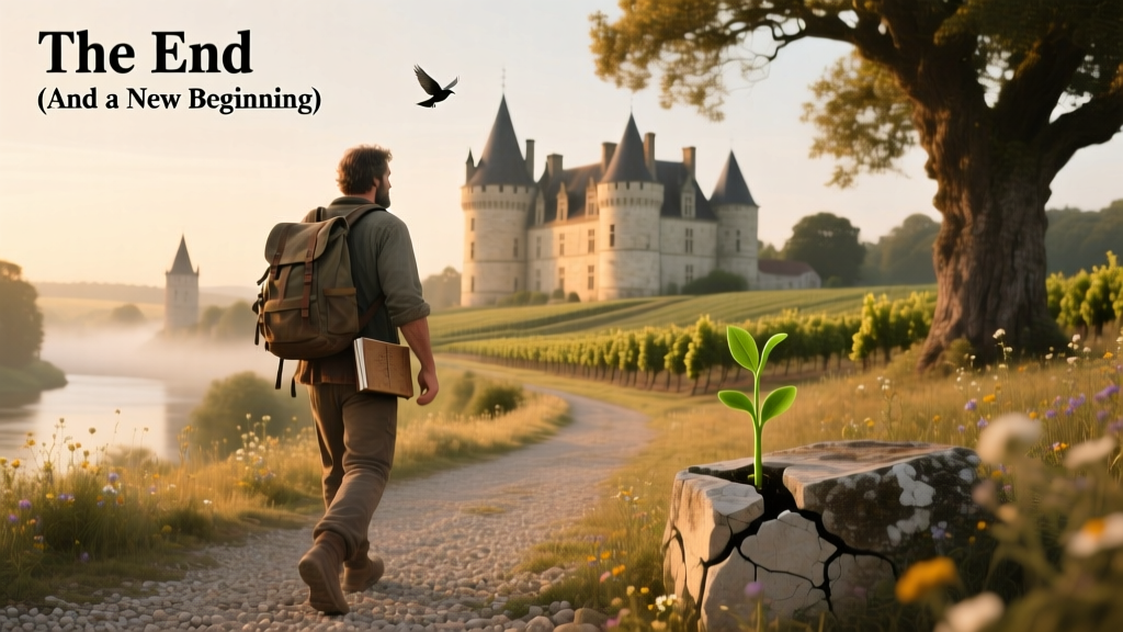 Nomadic Matt walking towards a castle in the Loire Valley, France