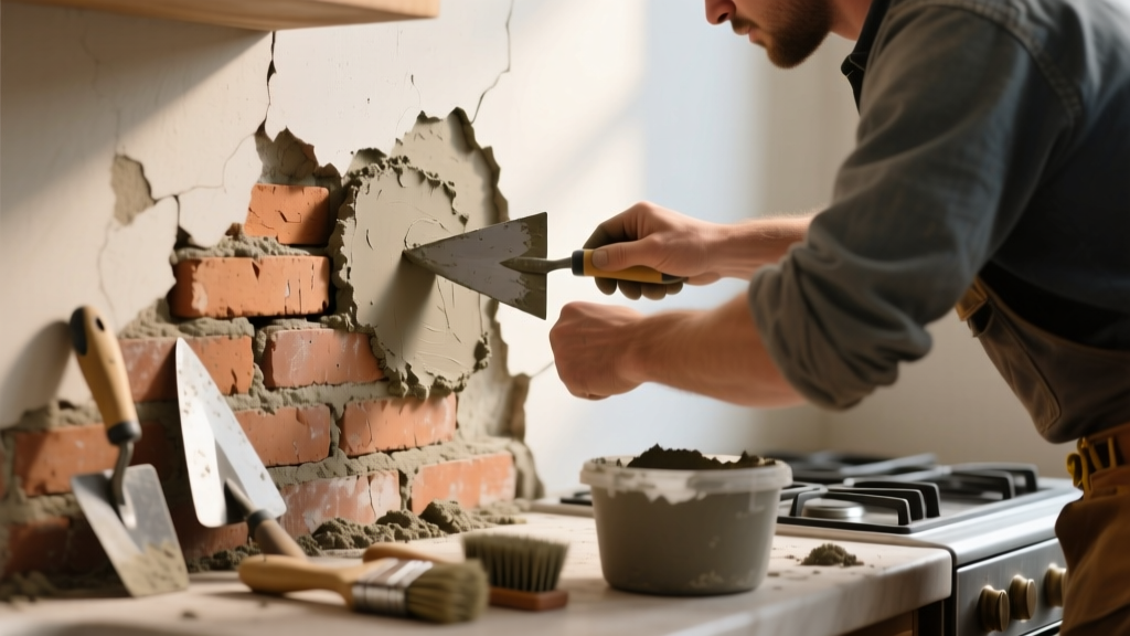 Fix Crumbling Brick Mortar in Your Kitchen