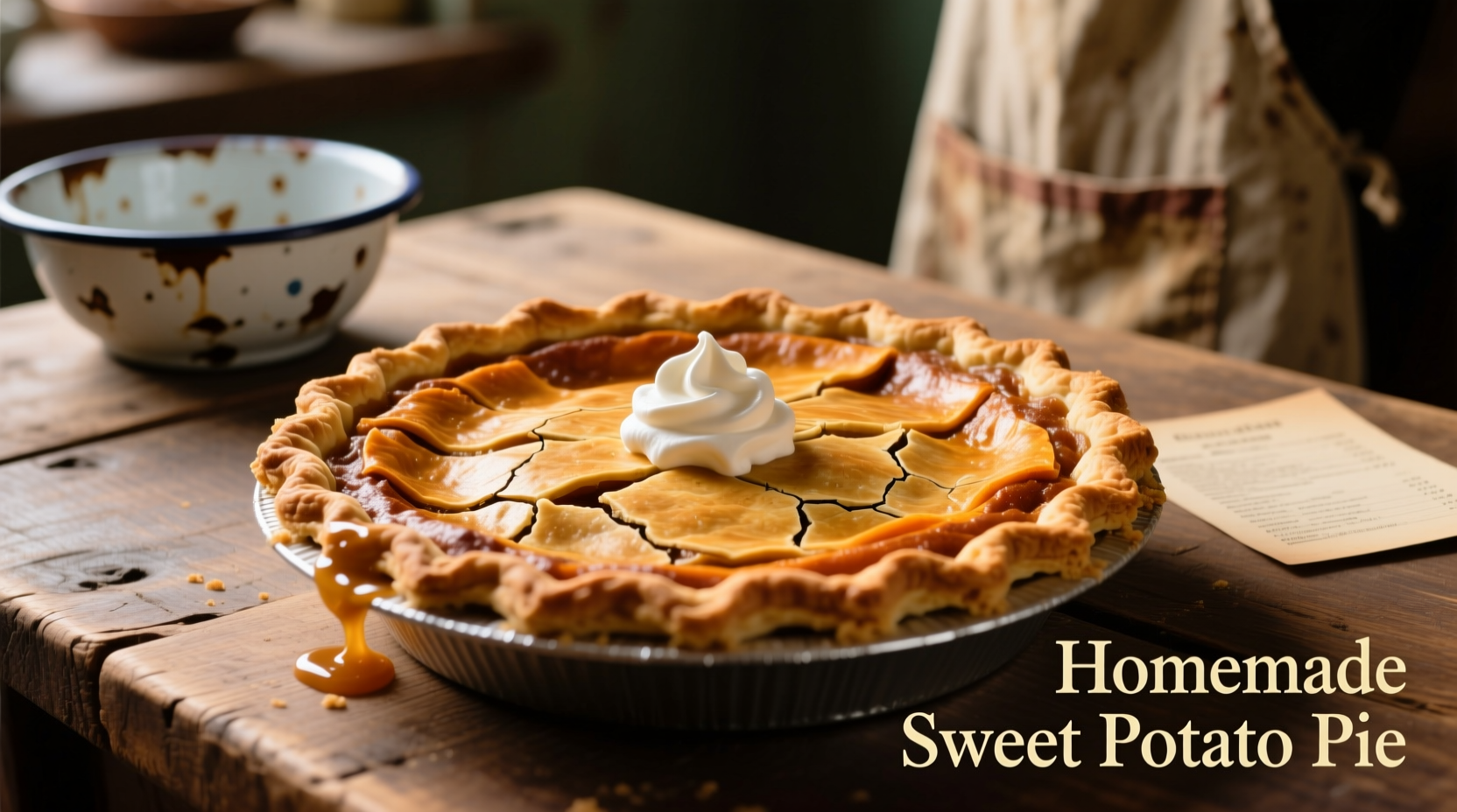 Perfect golden-brown sweet potato pie with flaky crust