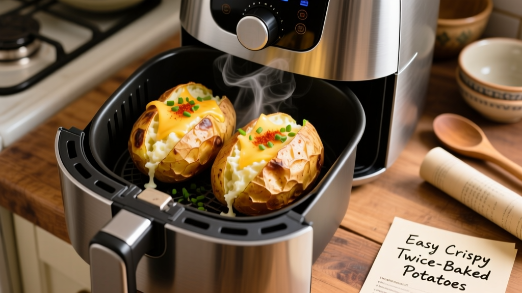 Frozen Twice Baked Potatoes in Air Fryer (Easy & Crispy!)