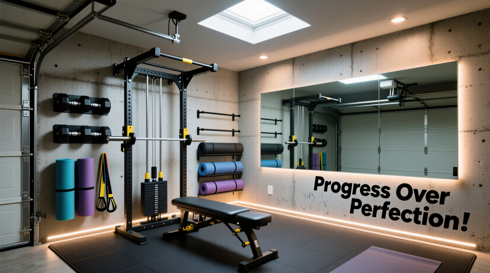how to build a functional home gym in a garage with limited space