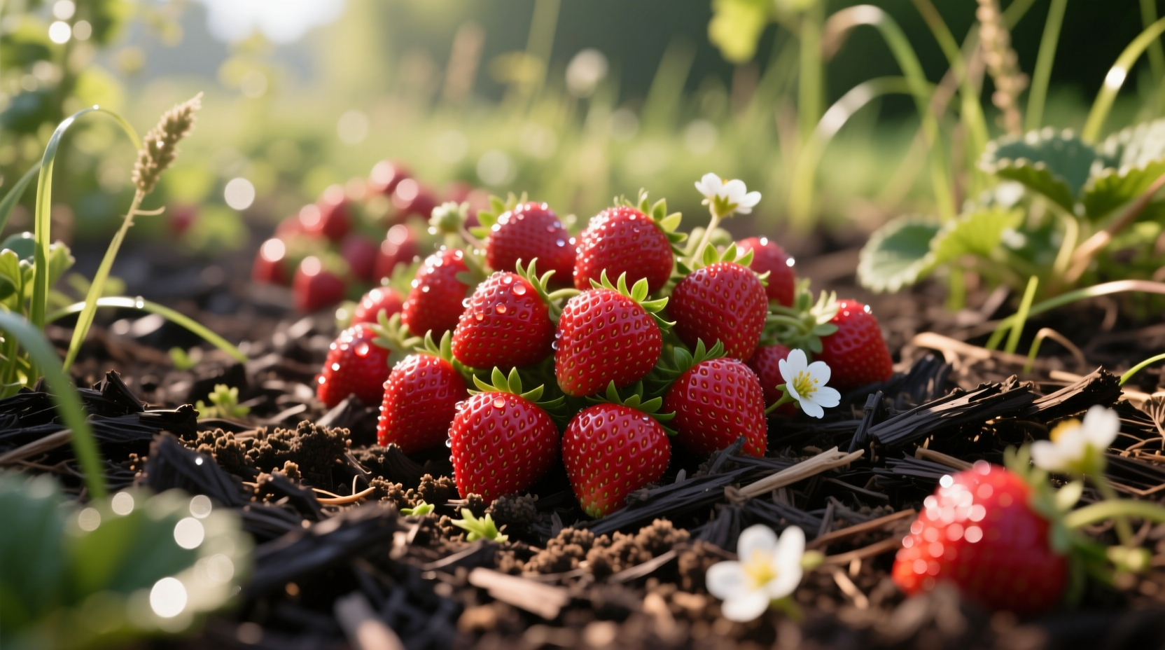 mulch strawberry patch