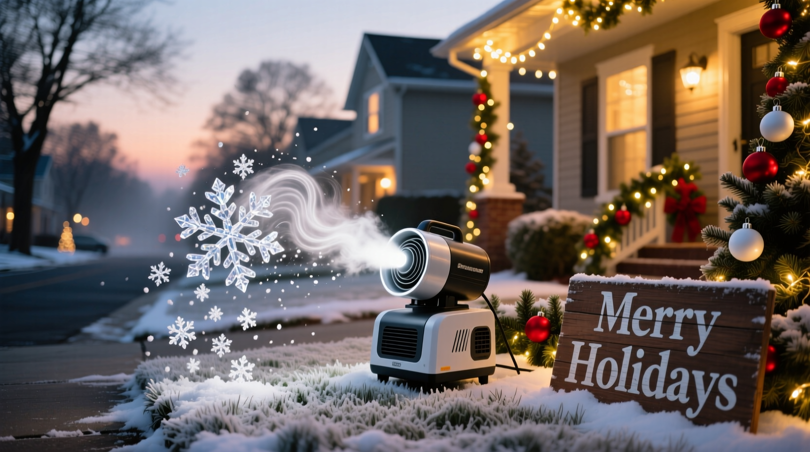 is blowing snow machine worth adding to your holiday display for curb appeal