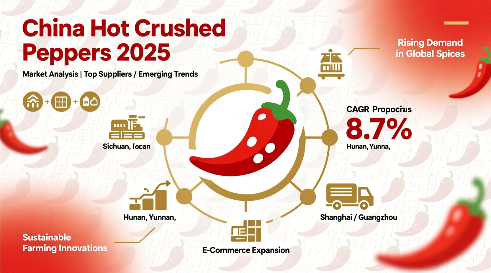 china hot crushed peppers