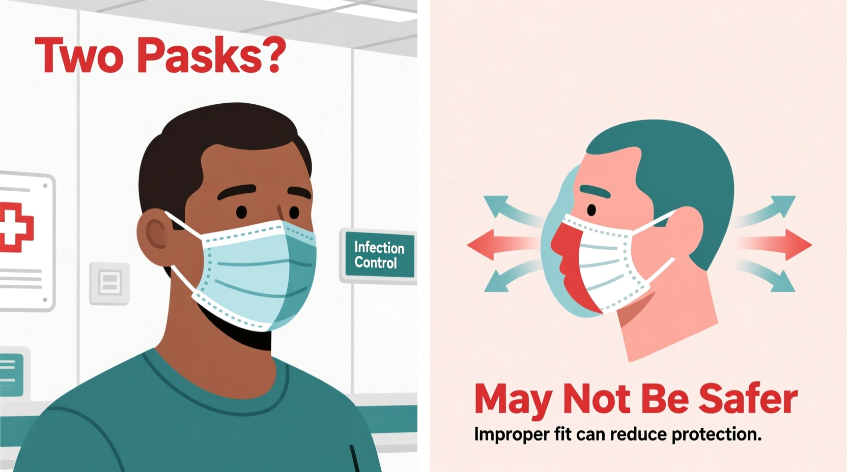 is wearing two face masks at once safer or counterproductive