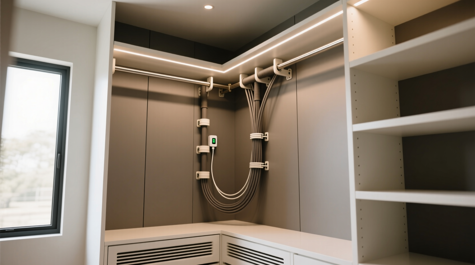 closet organization tips hide charging cables safely