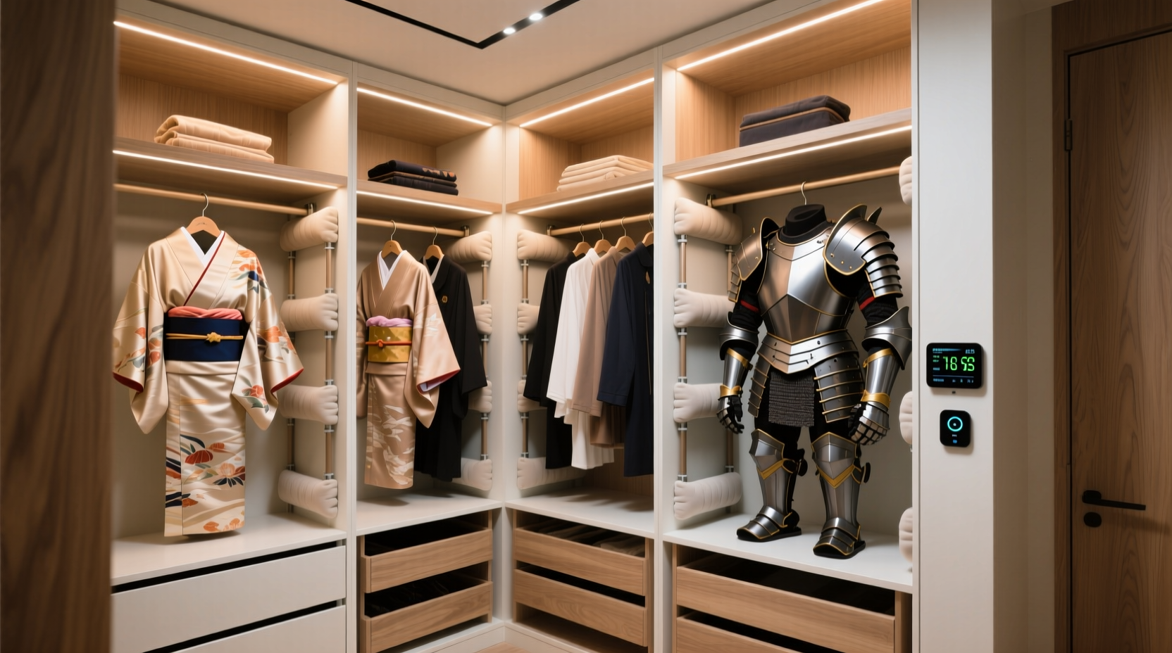 cosplay kimono closet organization