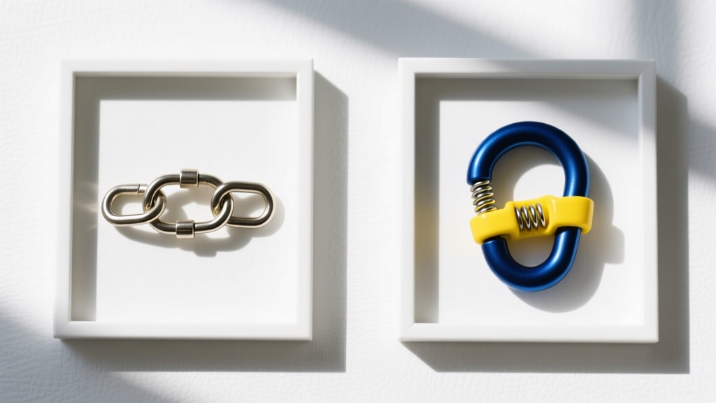 Side-by-side comparison of a flimsy base-metal chain clasp and a sturdy breakaway safety clasp designed for children