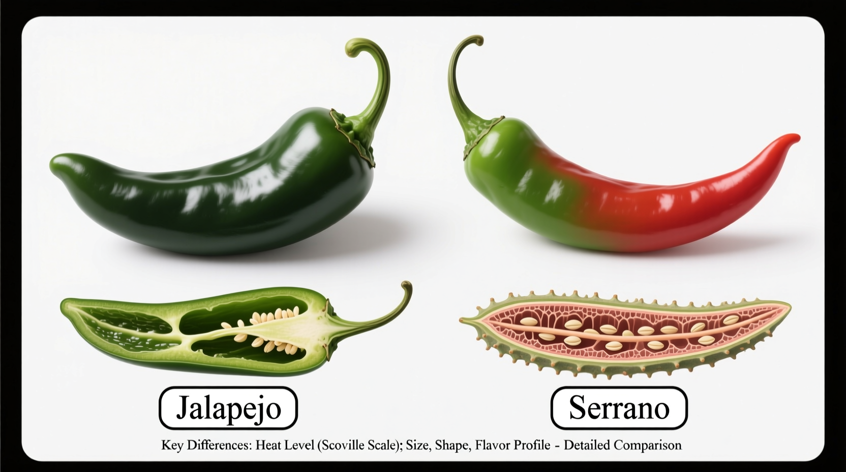 comparing jalapeo and serrano peppers key differences