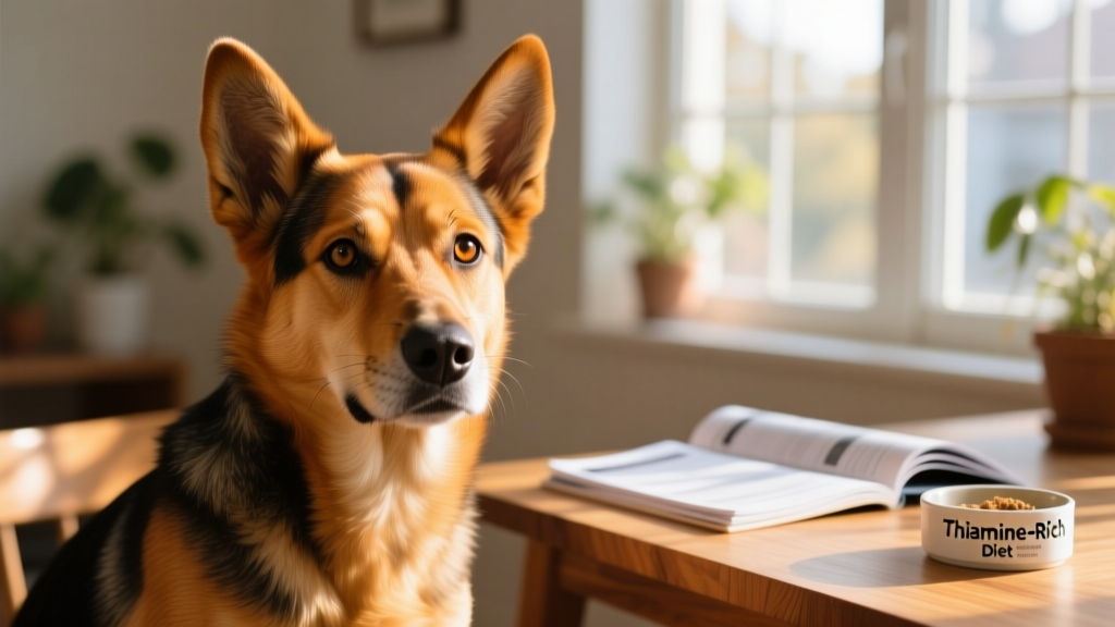 Close-up of a healthy adult dog looking alert and energetic, illustrating normal vitality