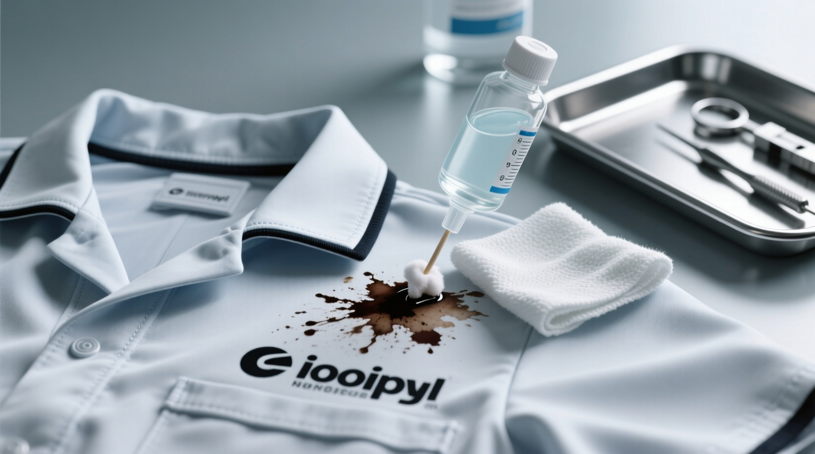 ink removal on polyester uniforms without damaging embroidery
