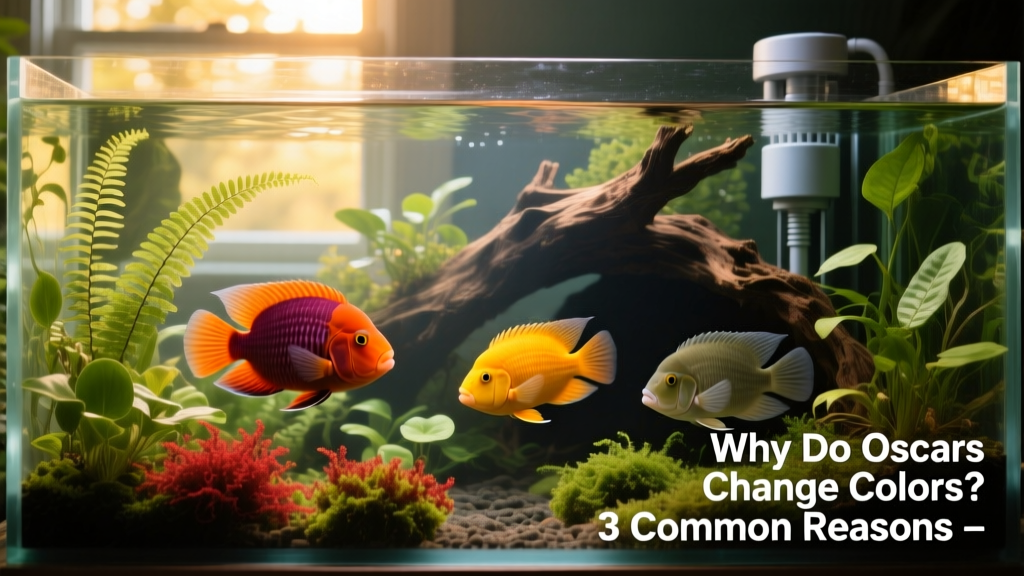 Aquarium setup with clean water, live plants, driftwood, and proper filtration for Oscar fish