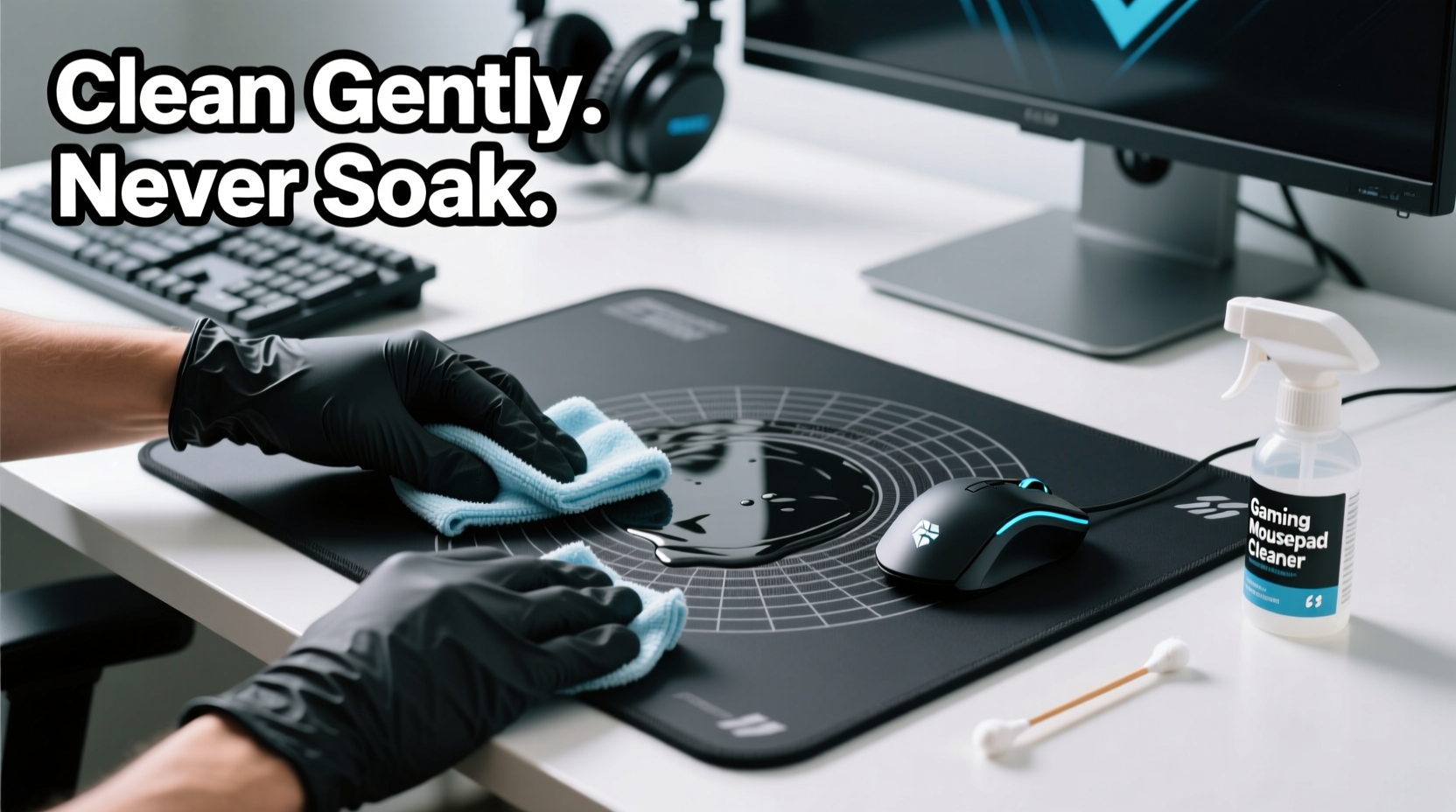 how to keep your gaming mousepad clean without damaging the surface