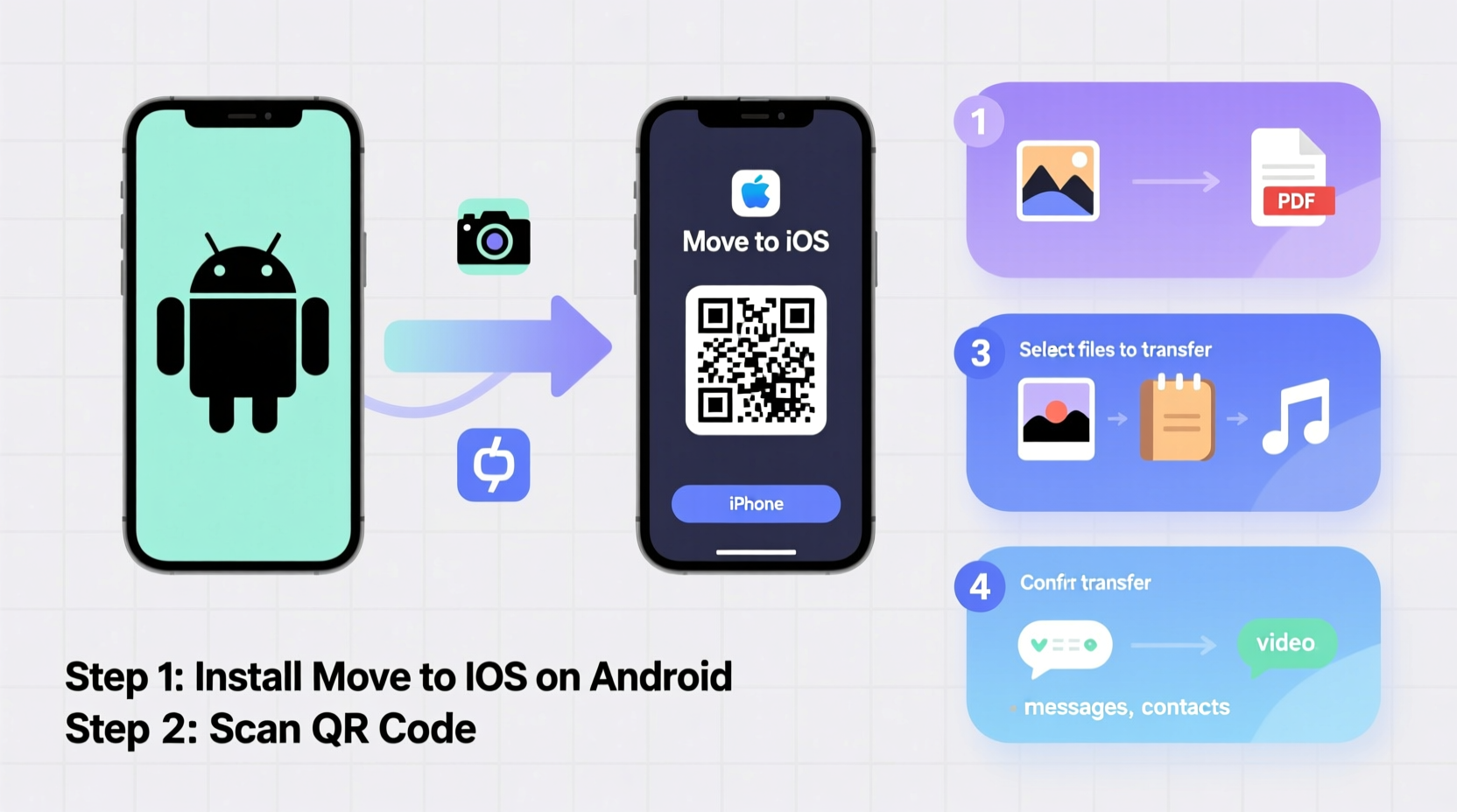 how to transfer files from android to iphone without losing data