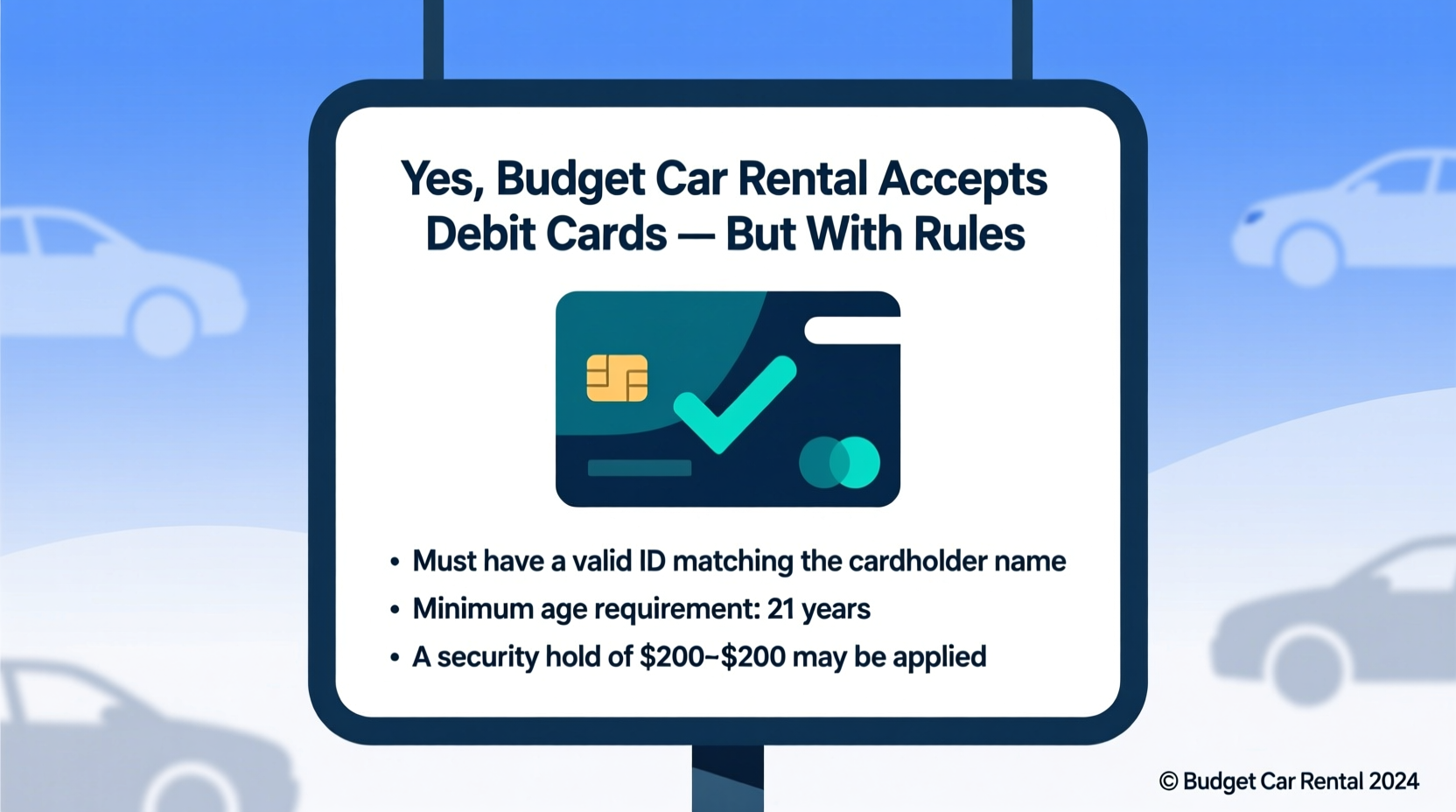 does budget car rental accept debit cards