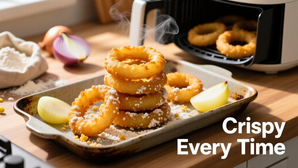 Crispy Air Fryer Onion Rings (No Soggy Bottoms!)