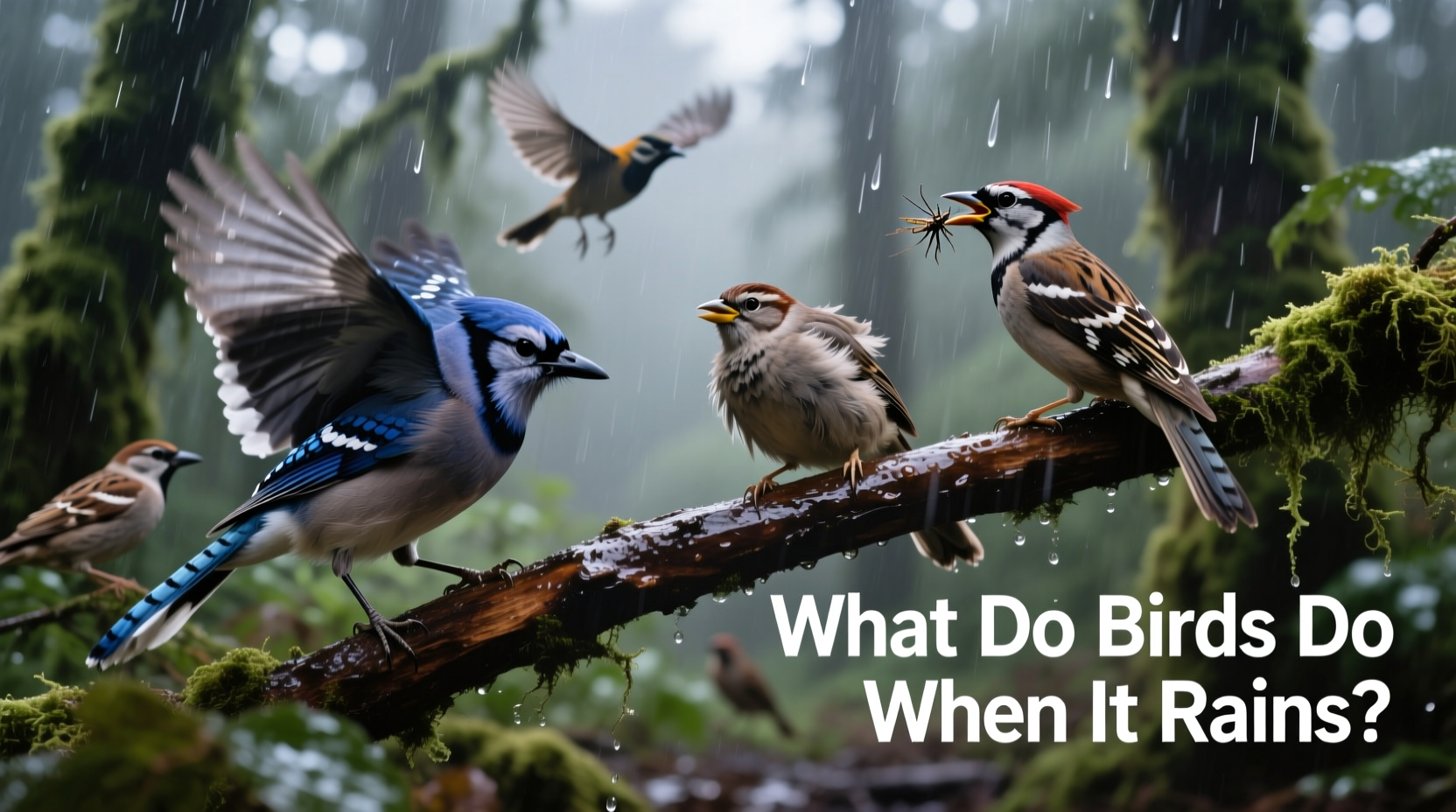 what do birds do when it rains