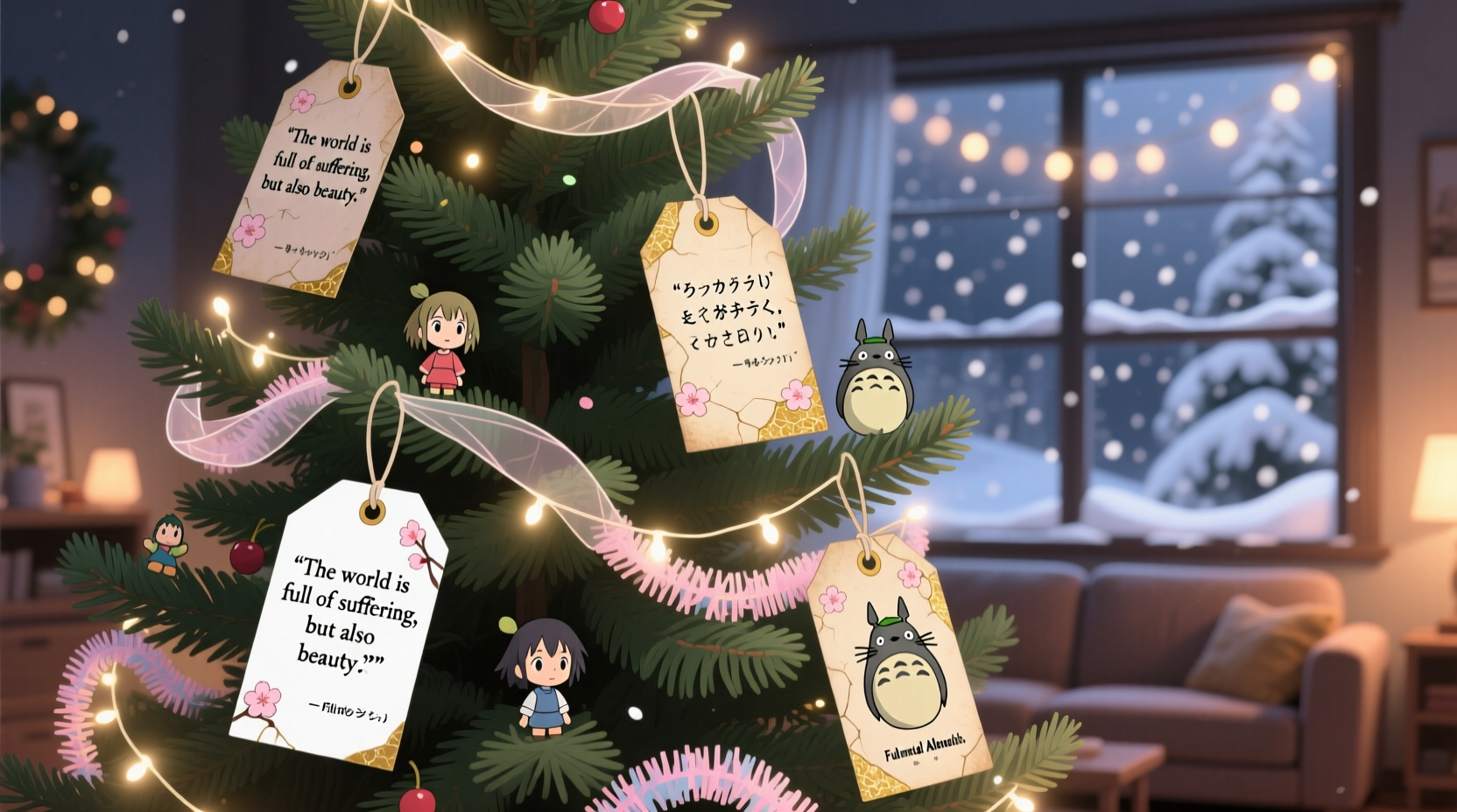 how to personalize a christmas tree using anime episode quote tags