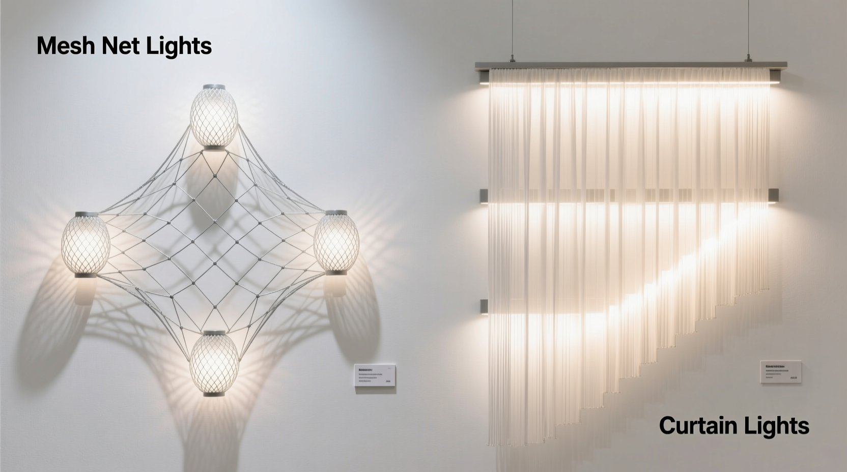 mesh net lights vs curtain lights which works better for wall displays