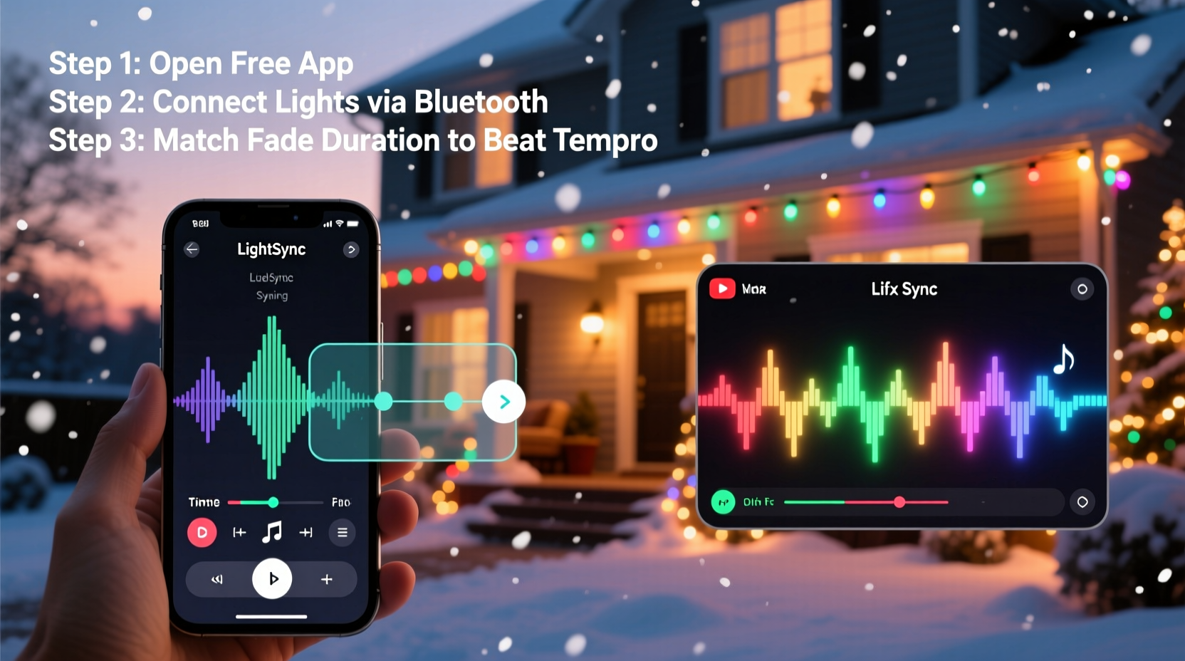 how to time christmas light fades with music using free apps