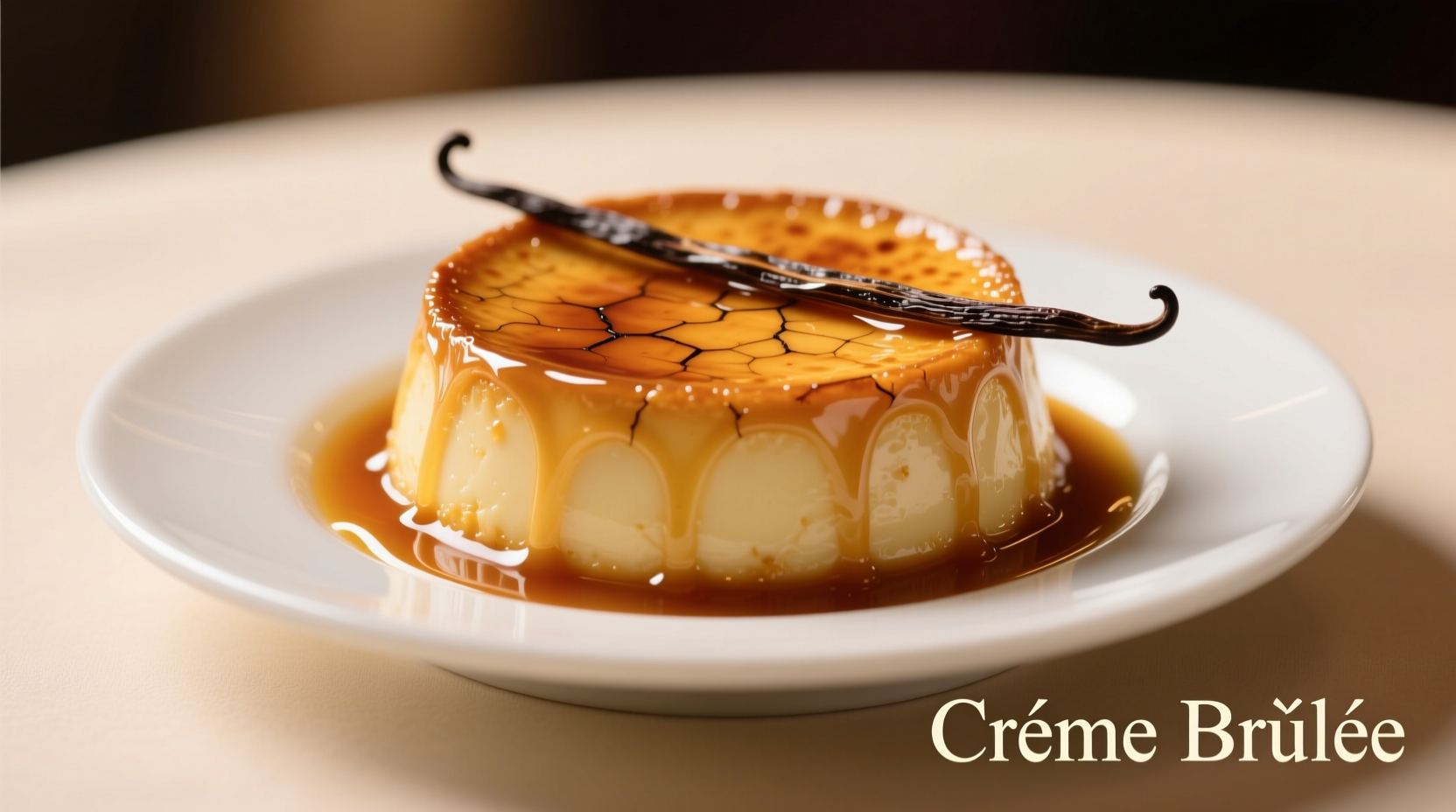 Perfectly set flan with caramel sauce draping