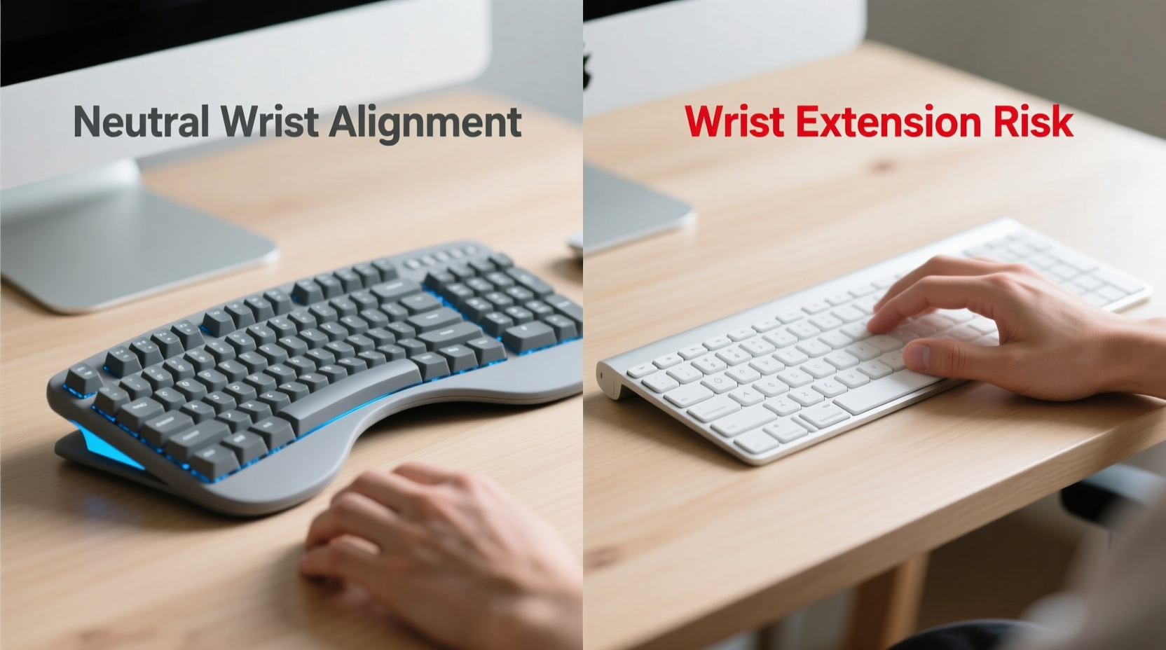 ergonomic keyboard vs standard which reduces wrist pain during long typing sessions
