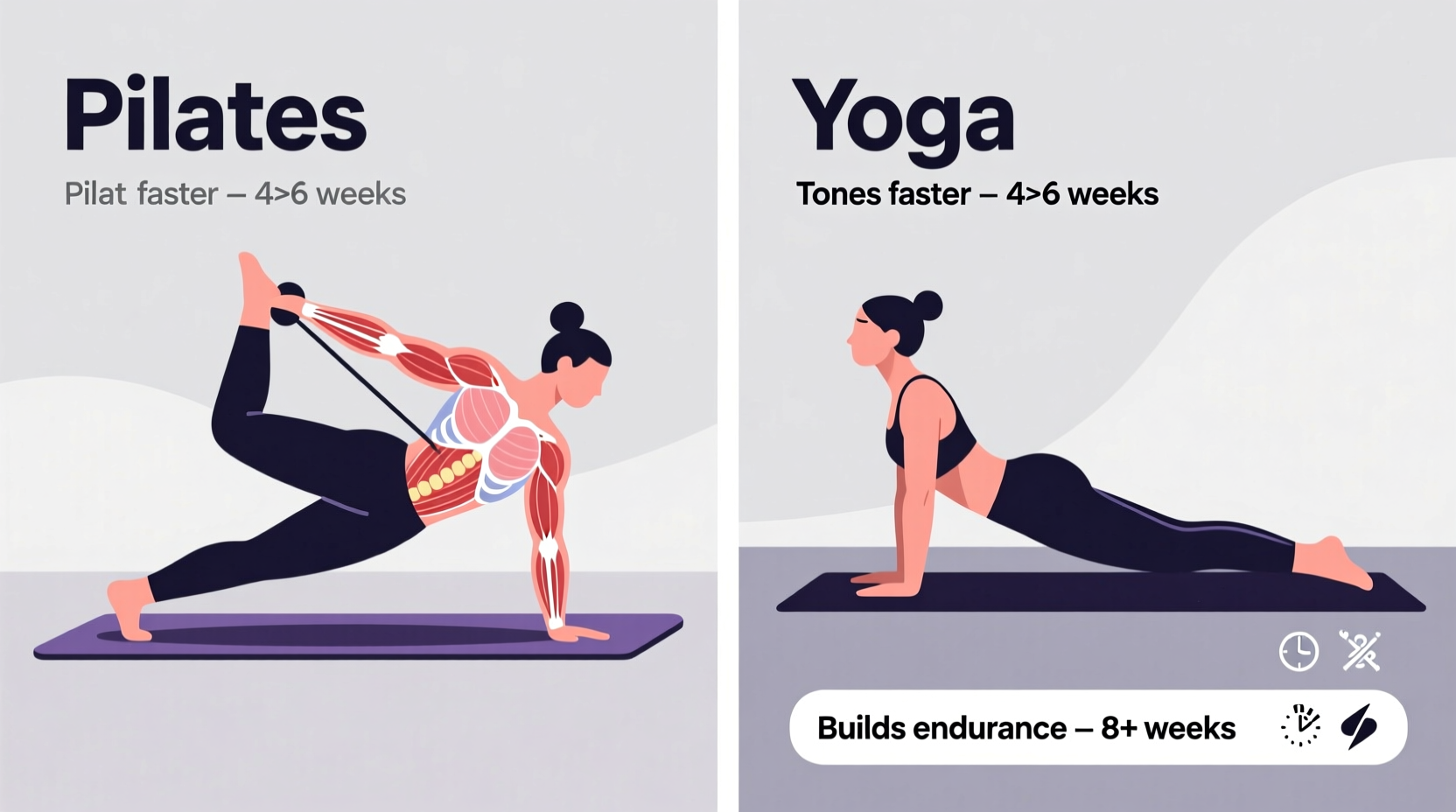 pilates vs yoga for core strength which tones faster