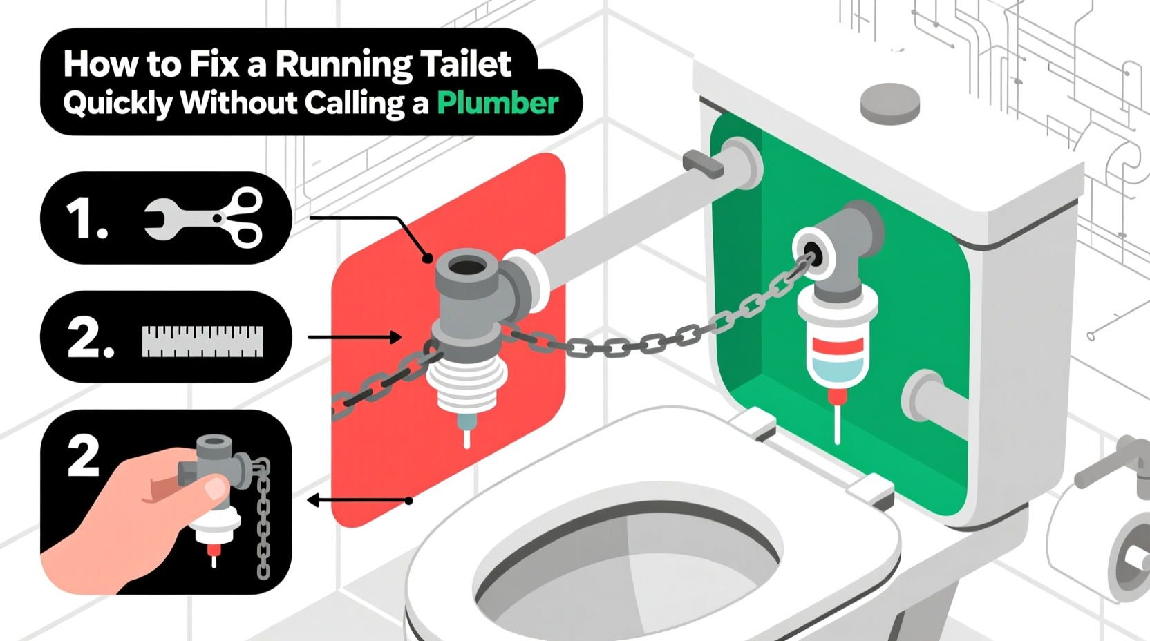 how to fix a running toilet quickly without calling a plumber
