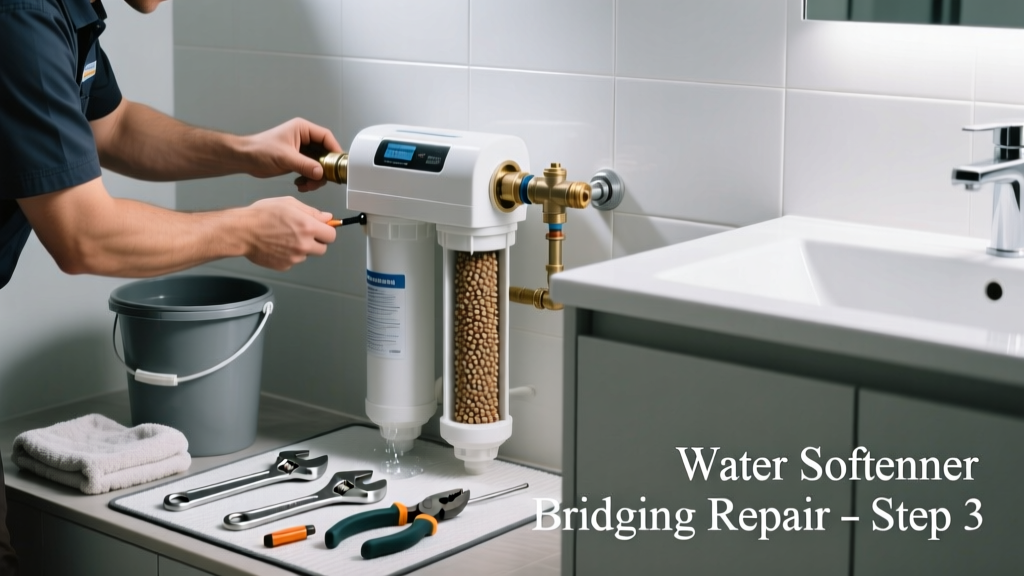 Fixing Water Softener Bridging in the Bathroom