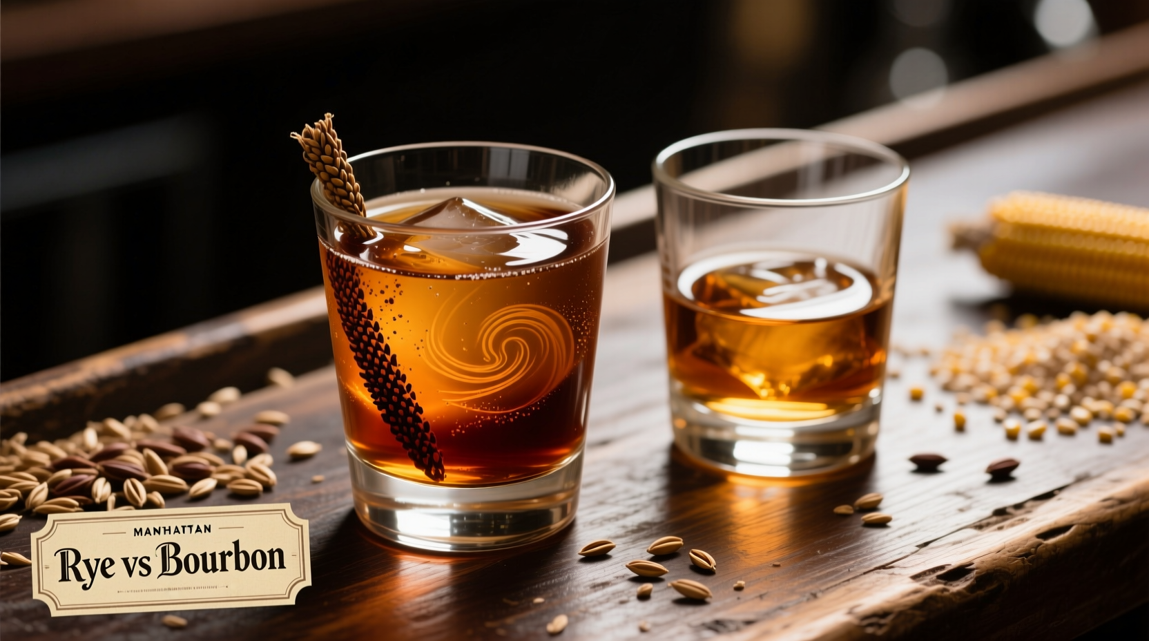 rye whiskey vs bourbon in manhattans which grain profile holds up better with vermouth