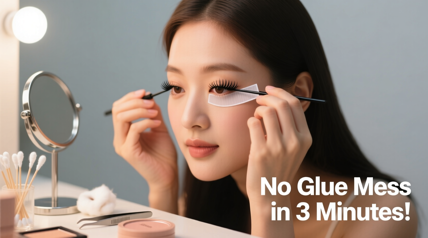 how to apply false eyelashes without glue mess in under three minutes