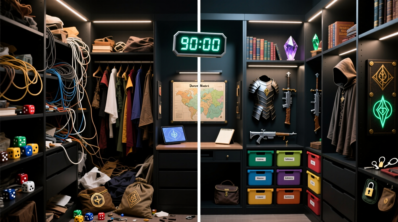 closet organization tips for dungeon masters