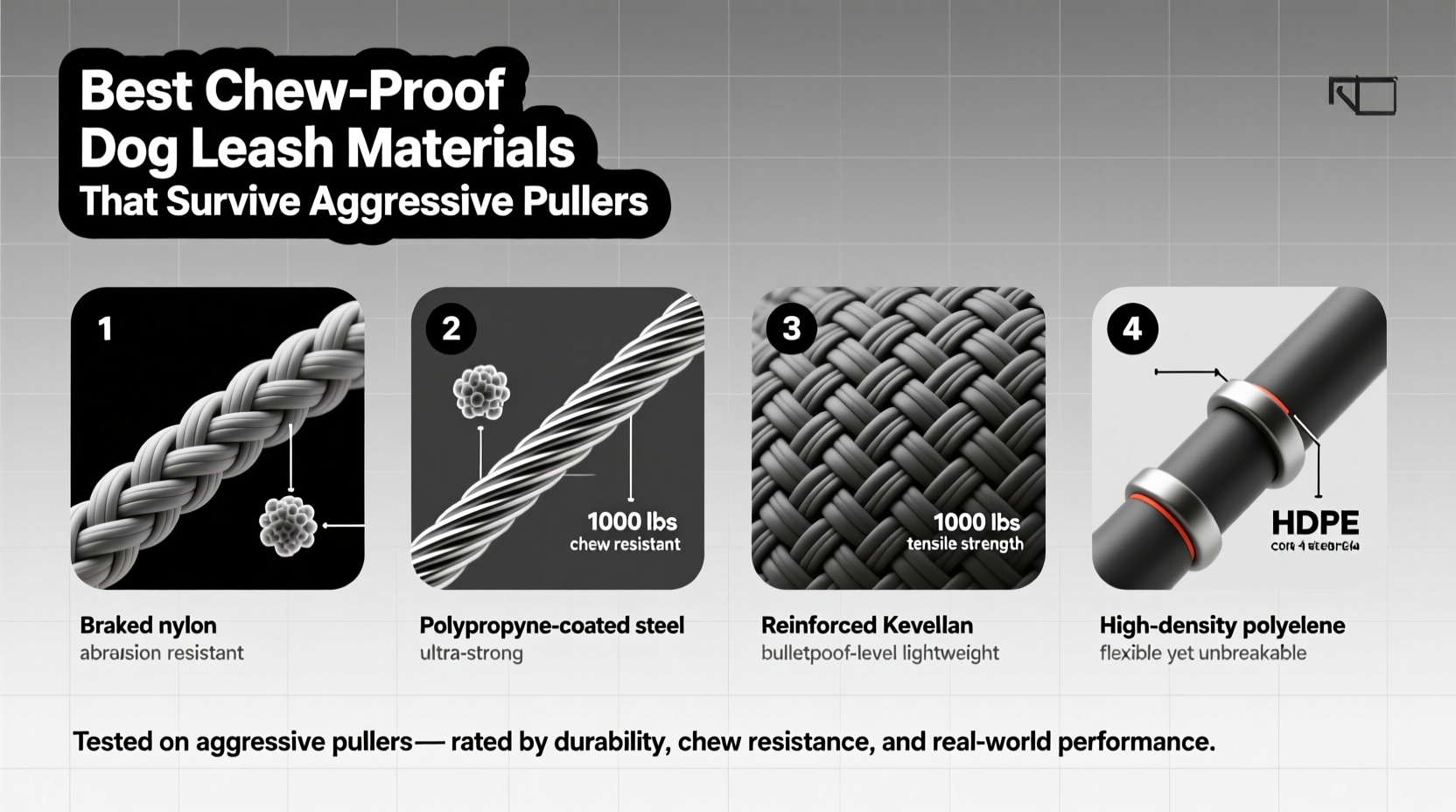 best chew proof dog leash materials that survive aggressive pullers